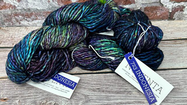 A photo of Malabrigo Noventa yarn in Indonesia colorway.